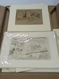 A group of assorted unframed works by Jean Marchand, watercolor, sold Jan 2022