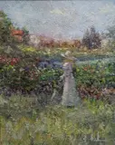The White Parasol by Troy Acker, oil on canvas, sold Jan 2022