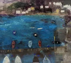 Windy Day, Dartmouth by Caroline Bailey, mixed media, sold Jan 2022