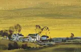 Farm in a landscape by Michael Barnfather, oil on board, sold Jan 2022