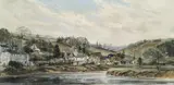 Waterside houses by Michael Barnfather, oil on canvas, sold Jan 2022