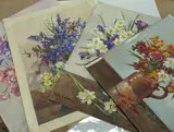 Floral still lifes by Edith Alice Andrews, watercolour, sold Jan 2022