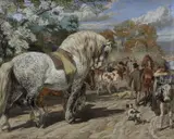 Heading to market by Basil Bradley, watercolour, sold Jan 2022