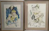 Figure studies by Inge Clayton, watercolour, sold Jan 2022
