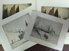 S.S.Ansonia by Nelson Dawson, etching, sold Jan 2022
