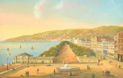 La Villa Reale, Napoli by Camillo de Vito, 1887, gouache, sold Aug 2023