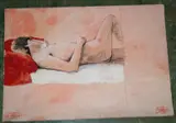 A group of 11 Unframed sketches of mostly male nudes by Steve Rush, mixed media, sold Aug 2023