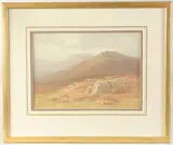Near Merrievale, Dartmoor' and 'Above Glen Lyon, near Bridge of Balgie by Charles E Brittan, watercolor, sold Aug 2023
