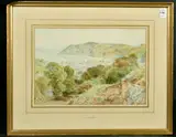 British, A view of Lynton with a coastal landscape beyond by Ebenezer Wake Cook, 1901, watercolour, offered Aug 2023