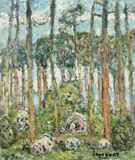 Coin de Foret de Bleau, Pres de Sorques by Georges Bousquet, oil on canvas, sold Jul 2023