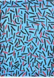 Untitled abstract in Blue, black and red by Andrew Southall, mixed media, sold Jul 2023