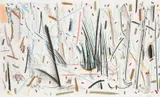Untitled abstract in a variety of different colours by Andrew Southall, mixed media, sold Jul 2023