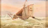 Isle of Wight, Pilot by Robert Wademan, oil on board, offered Jul 2023