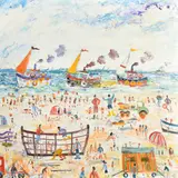 Fishing Fleet Penzance by Simeon Stafford, oil on panel, sold Jul 2023