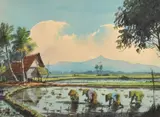 Untitled by Norman Ellison, watercolour, sold Jul 2023