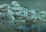 Moonlight, Algericas by Albert Moulton Foweraker, watercolour, sold Jul 2023
