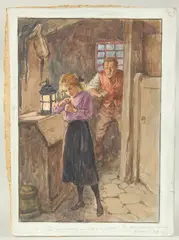She was .... by Gordon Browne, watercolour and gouache, sold Jul 2023