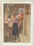 She was .... by Gordon Browne, watercolour and gouache, sold Jul 2023