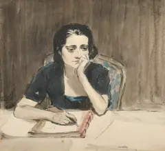 The Letter by James McBey, watercolour, sold Jul 2023