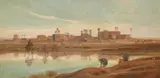 On the Banks of the Nile by Frederick Goodall, 1875, oil on canvas, offered May 2023