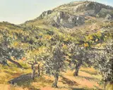 Les Olives by Josine Vignon, oil on canvas, sold May 2023