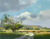 The Stricken Tree, Alfriston and Firle Beacon by Frank Wootton, oil on canvas, sold May 2023