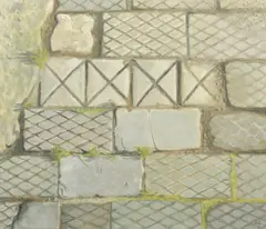 Path Tiles Greenwich by Anne E. Christopherson, oil on canvas, sold May 2023