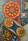 Flower machine by Anne E. Christopherson, oil on canvas, sold May 2023