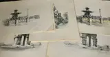French, a group of Parisian scenes, some hand-coloured with pencil and watercolour, each 14" x 20" (36 x 51cm), (22) by Géna Péchaubès, pencil and watercolour, sold May 2023