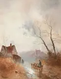 Homeward by J.W. Gossard, watercolour, sold May 2023