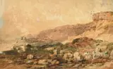 Undercliff, Isle of Wight by P.de Wint, watercolour, sold May 2023