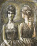 Studies of female figures by Michael Harvey, 1963, drawing, sold May 2023