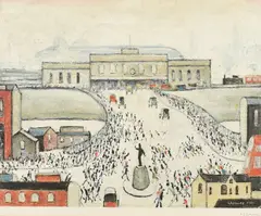 Station Approach by Laurence Steven Lowry, print, sold May 2023