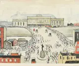 Station Approach by Laurence Steven Lowry, print, sold May 2023