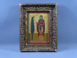 17 x 12cms by Framed Hand Painted Religious Icon, oil, sold Aug 2020