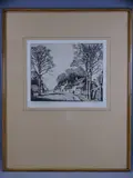 In the Cotswolds, near Broadway by Freda Marston, etching, sold Aug 2020