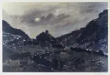 Colour print - old upland dwelling with dry stone by Kyffin Williams Ra limited edition, print, sold Mar 2020