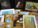 oil painting of an elderly man reading a Bible ETC by Large Parcel Of Framed Prints, oil, sold Mar 2020