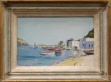 Untitled by Ian Houston, oil on board, sold Mar 2020