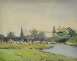 Untitled by Ian Houston, oil on board, sold Mar 2020