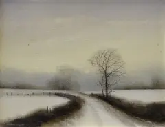Untitled by Michael John Hill, oil on board, sold Mar 2020
