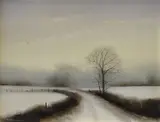 Untitled by Michael John Hill, oil on board, sold Mar 2020