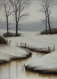 Entitled 'Sussex in by Michael John Hill, 1986, oil on board, sold Mar 2020
