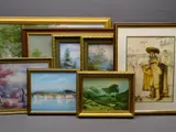 a quantity, with a framed colourful print of a Spanish Matador, various measurements by Modern Landscape Oils On Canvas, print, offered Feb 2020