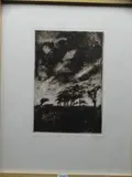 Stormy treescape by E Lloyd limited edition etching, 2007, etching, sold Jan 2020