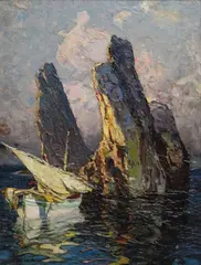 Heavy impasto by Louis Bonamici, oil on board, sold Jan 2020