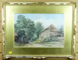 Figure and dog on a track by Lewis John Wood, 1869, watercolour, sold Jan 2020