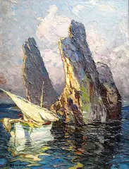 Heavy impasto by Louis Bonamici, oil on board, offered Dec 2019