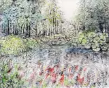 Astilbe at Gayton by Marcia Gibson-Watt etching, etching, sold Nov 2019