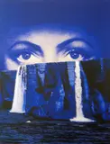 Silkscreen print - blue eyes with iceberg by Joe Webb unframed limited edition, 2019, print, sold Nov 2019